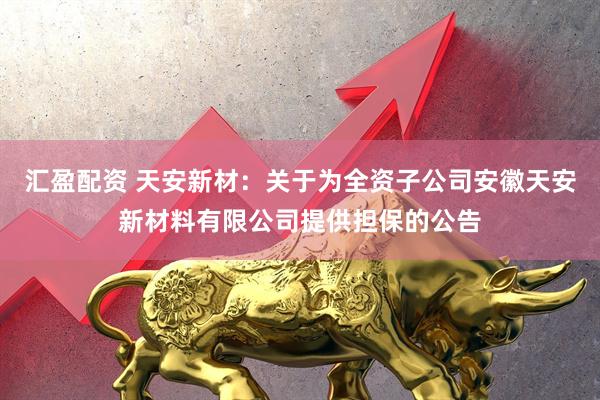 汇盈配资 天安新材：关于为全资子公司安徽天安新材料有限公司提供担保的公告